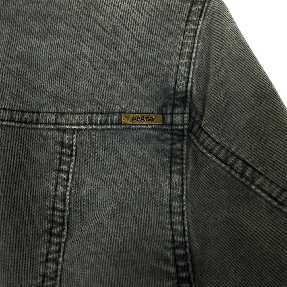 Prana Corduroy Jacket Womens Large Gray Trucker Stretch Casual Organic Cotton - Picture 7 of 10